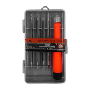 Estuche transparente con desarmador y 4 puntas dobles intercambiables…