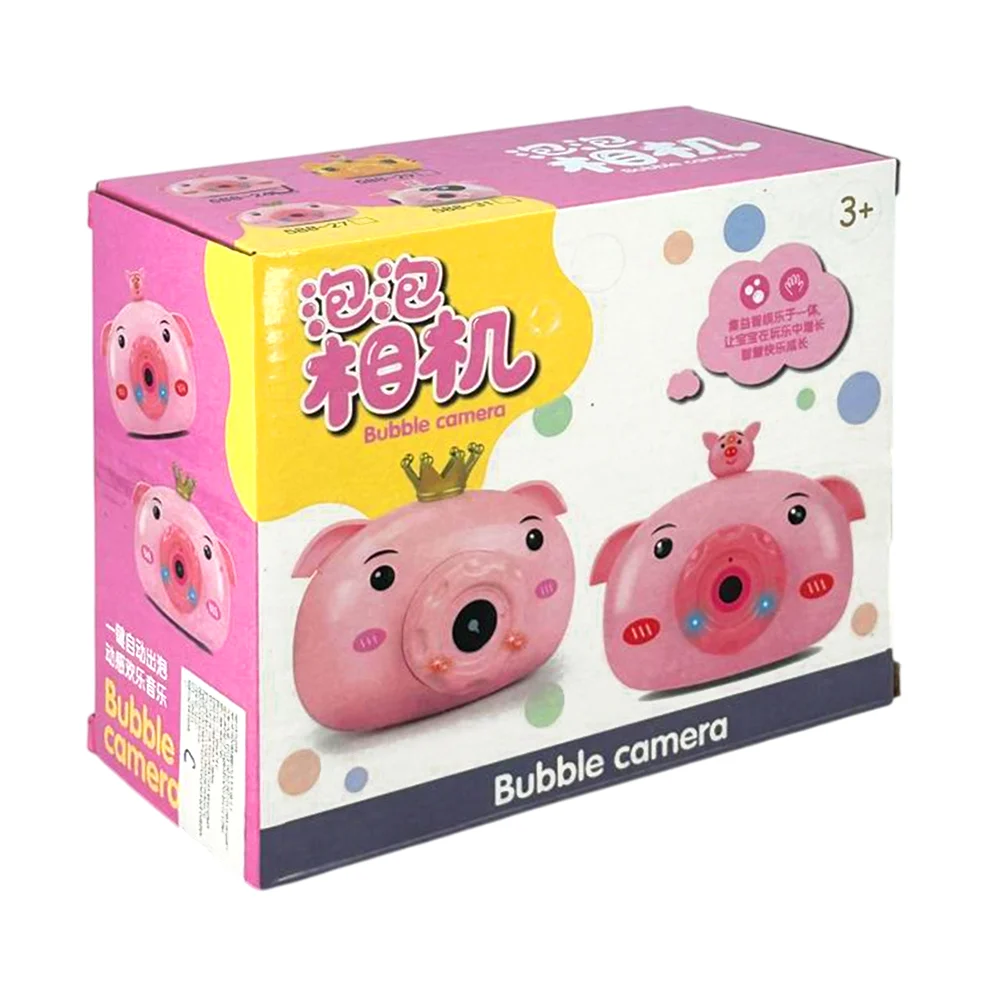 Cámara en forma de cerdito lanza burbujas + 2 botes de agua con jabón…