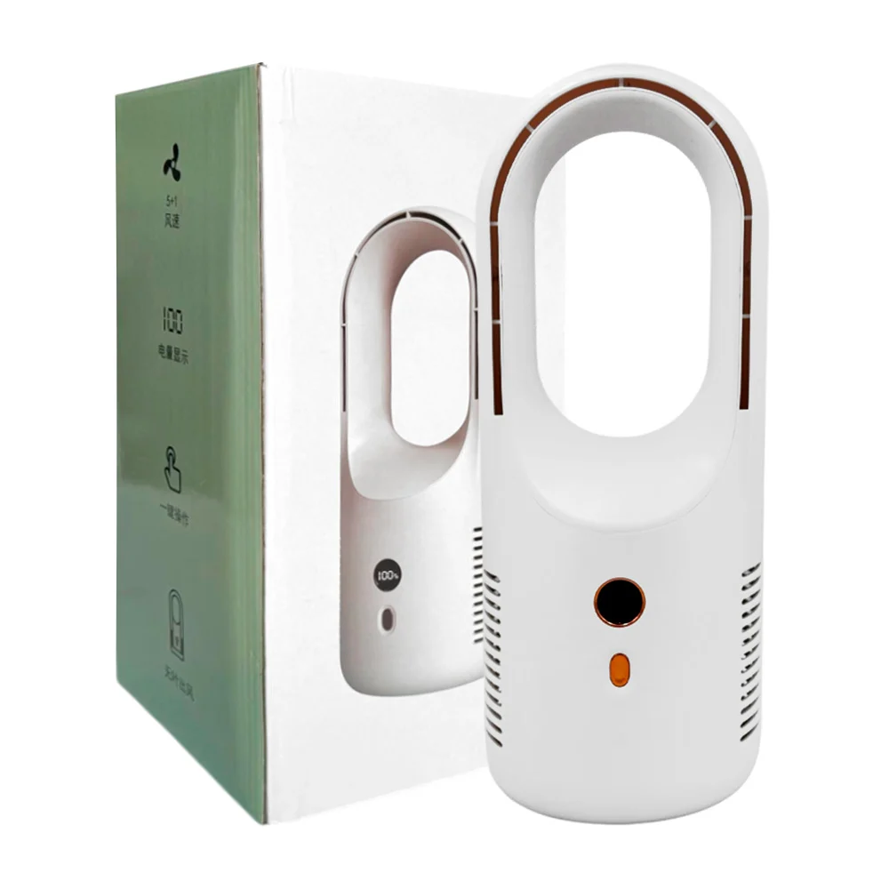 Ventilador inteligente recargable sin aspas y 6 velocidades, 5w / int…