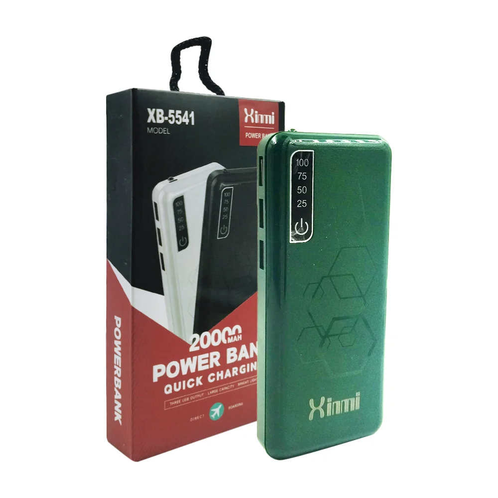 Power bank batería portátil con 3 puertos usb + linterna, capacidad d…