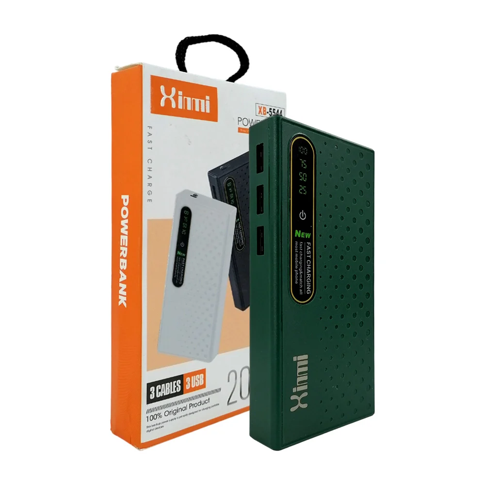 Power bank batería portátil de 20000mah con 3 entradas usb + linterna…