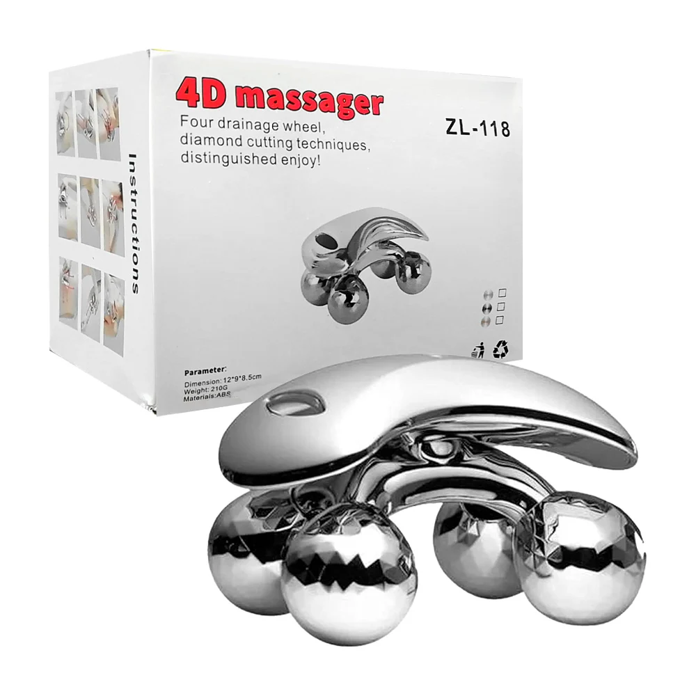 Masajeador metálico multifuncional de 4 esferas con rotación 360° par…