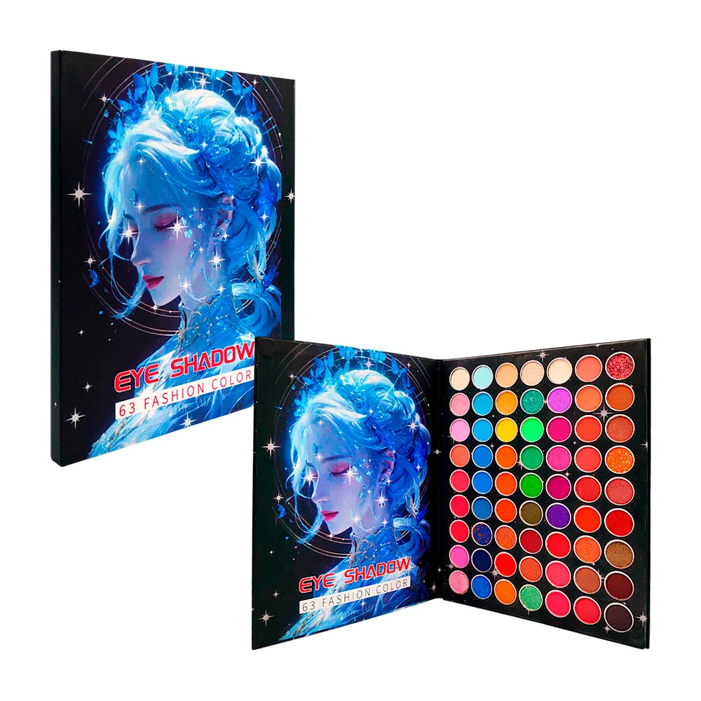 Paleta con 63 sombras para maquillaje tonos luminosos, efecto matte o…