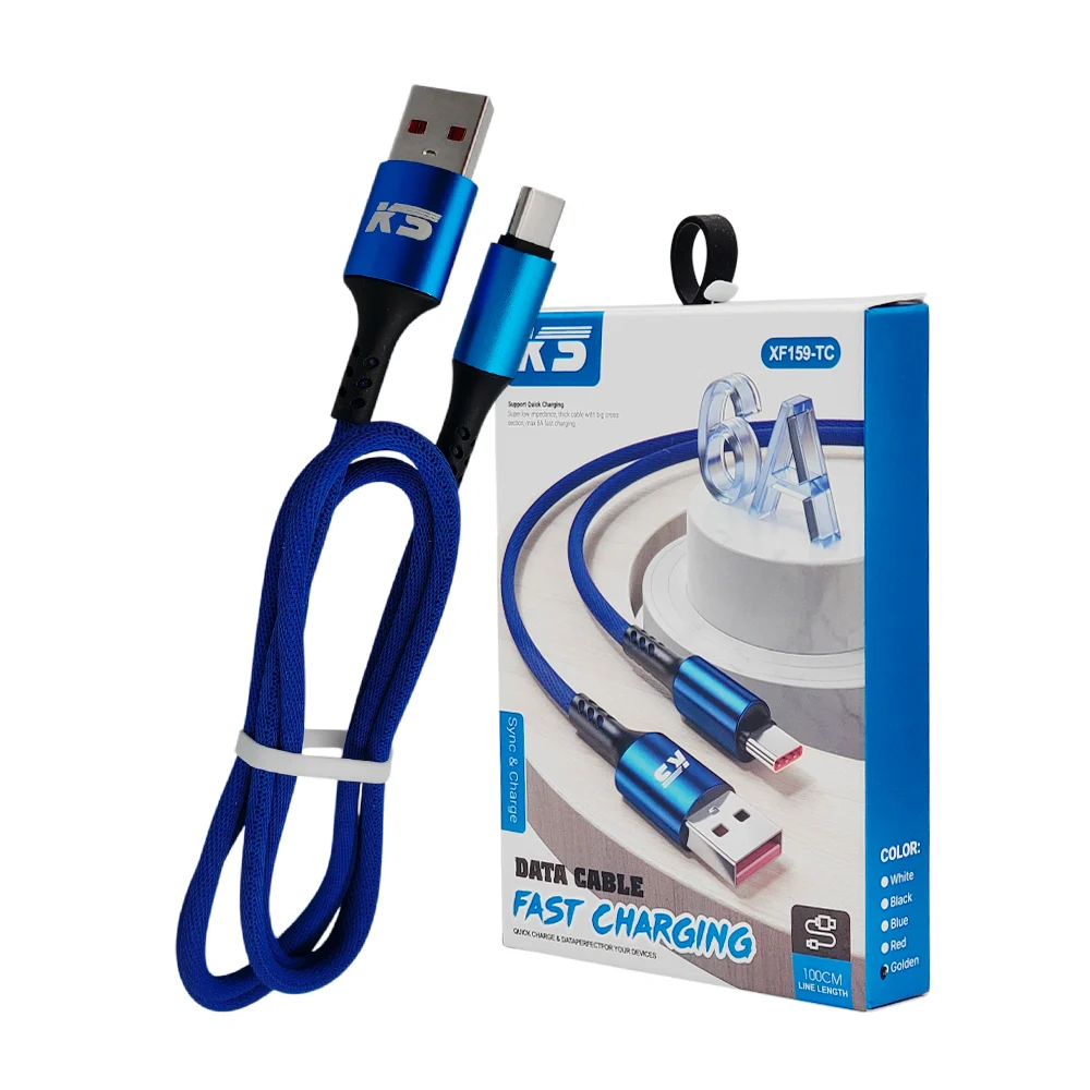 Cable usb de 1 metro con entrada a tipo c para carga rápida, 6a, vari…