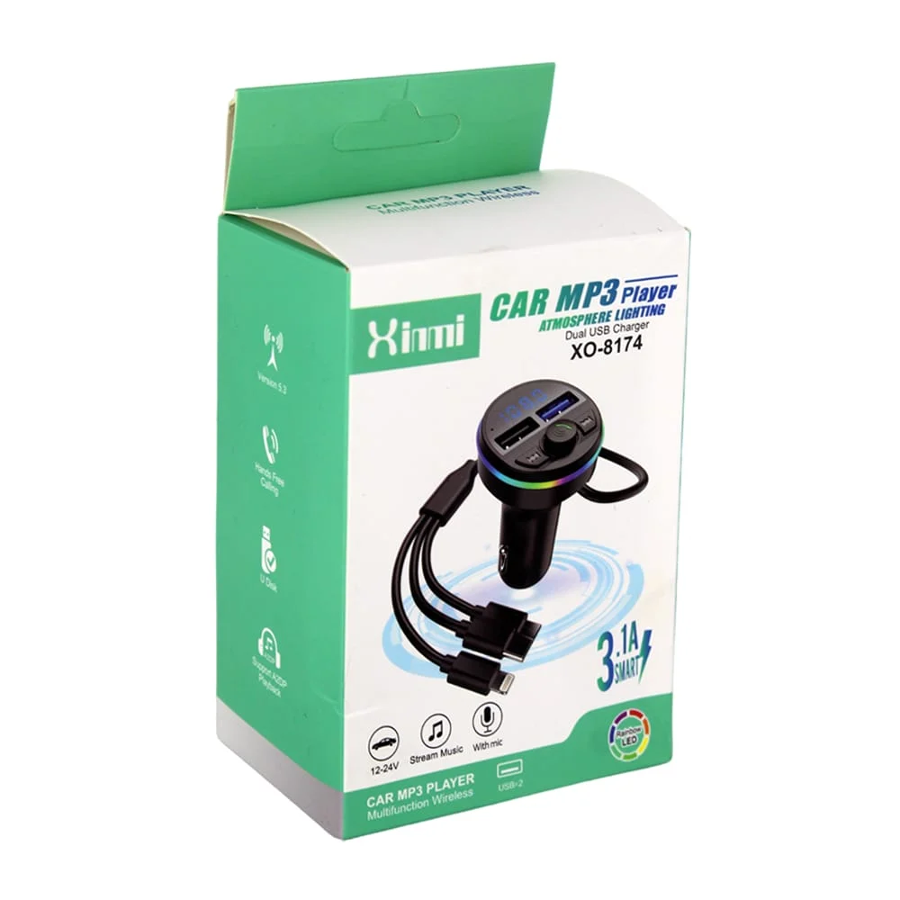 Transmisor bluetooth fm multifuncional circular para carro automóvil …