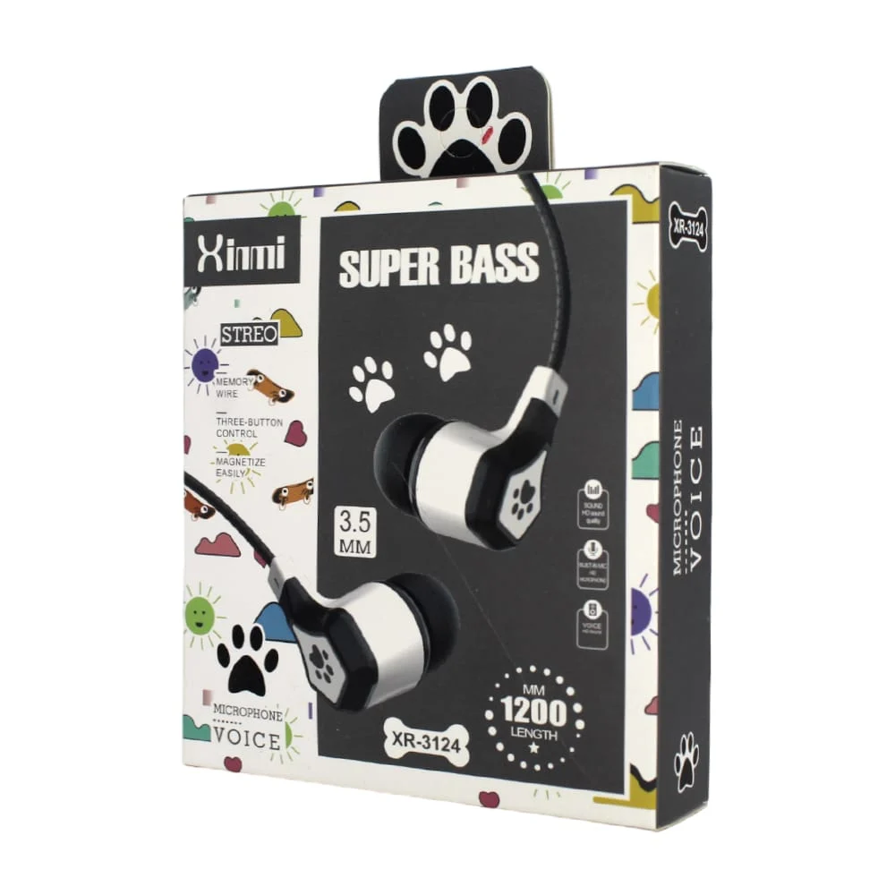 Audífonos manos libres alámbricos xinmi super bass con decoración de …