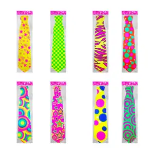 Paquete de 12 corbatas para fiesta, con diseños en tonos neón, varied…