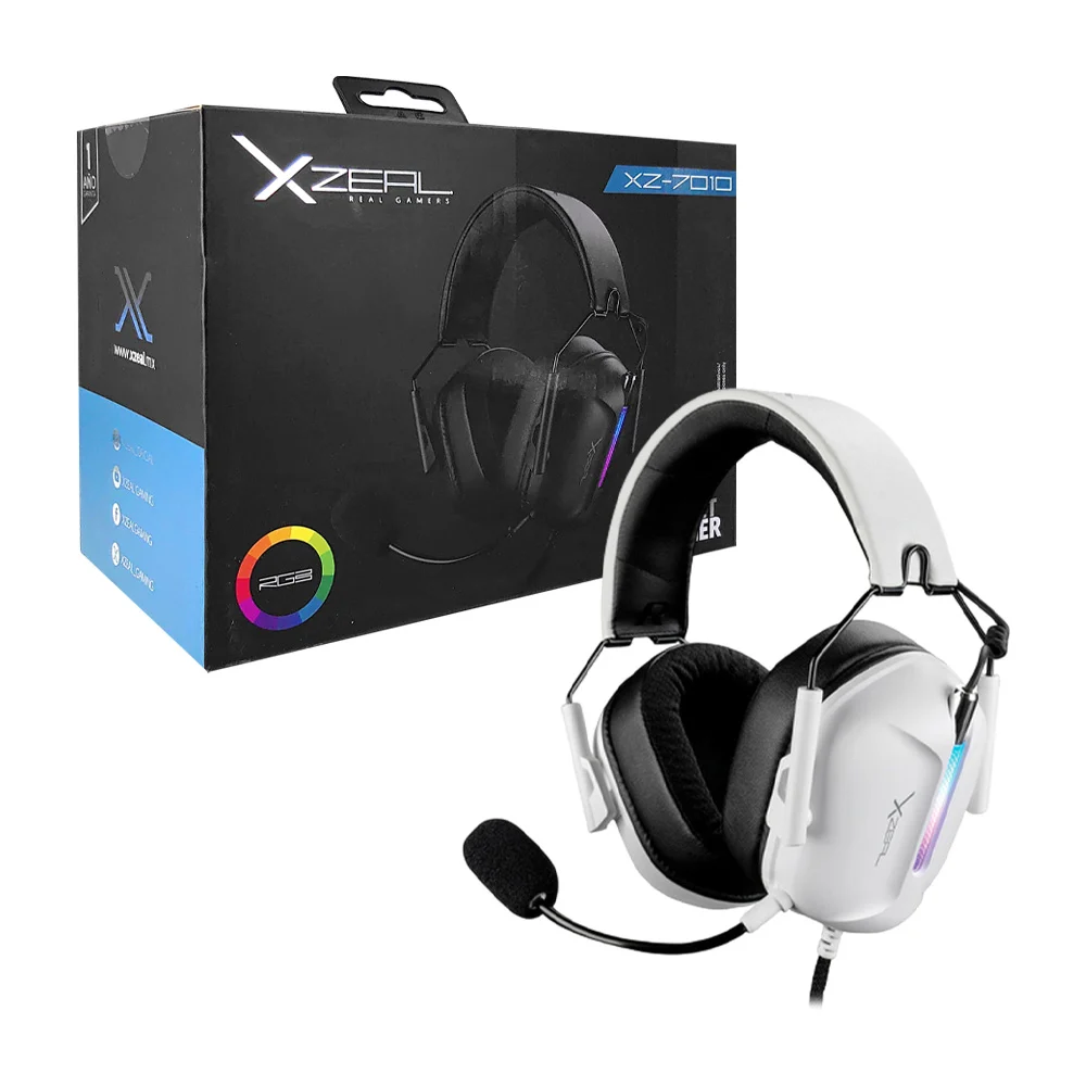 Audífonos alámbricos gamer xzeal luces rgb, micrófono, entrada jack 3…
