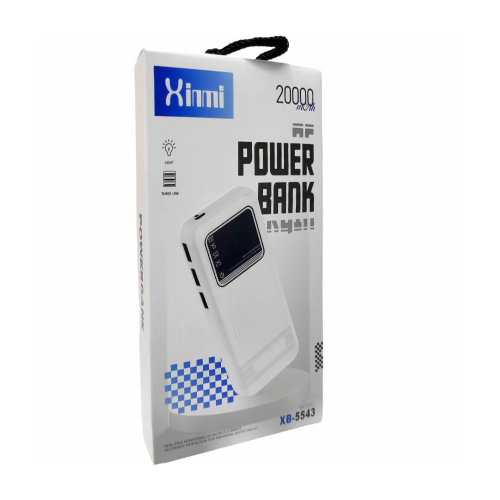Power bank batería portátil de 20000mah con 3 entradas usb e indicado…