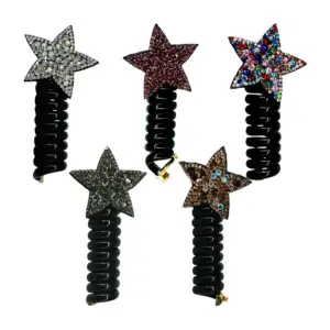 Paquete con 12 espirales elásticos para el cabello con decoración de …