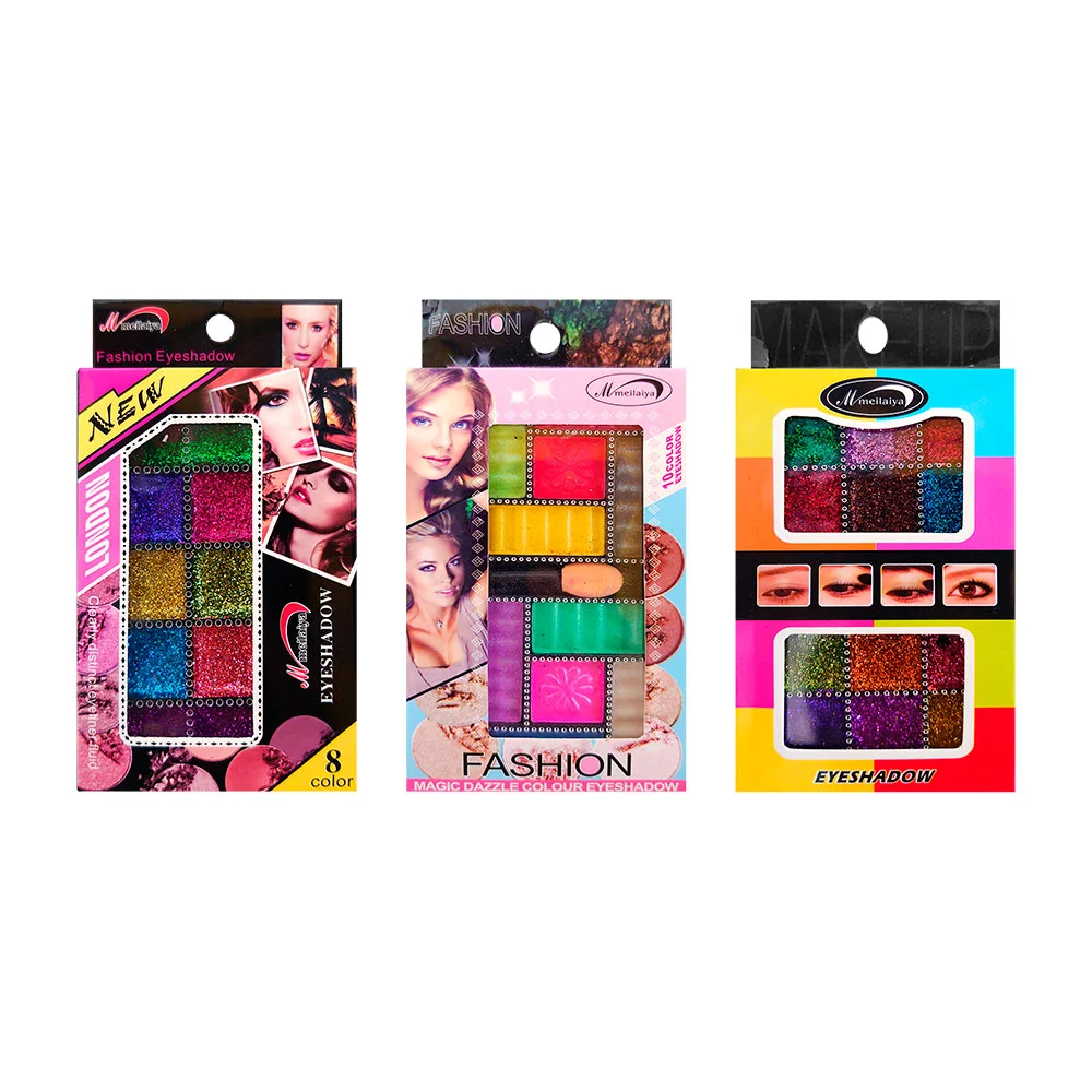 Paleta de sombras chico de 8 a 12 colores en tono matte o con glitter…