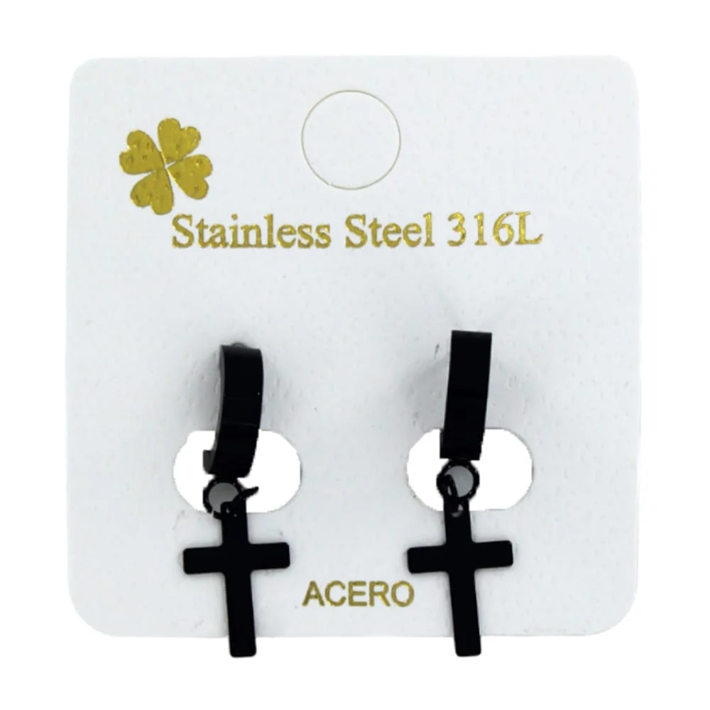 Par de pendientes - aretes, acero inoxidable, con colgante en varieda…