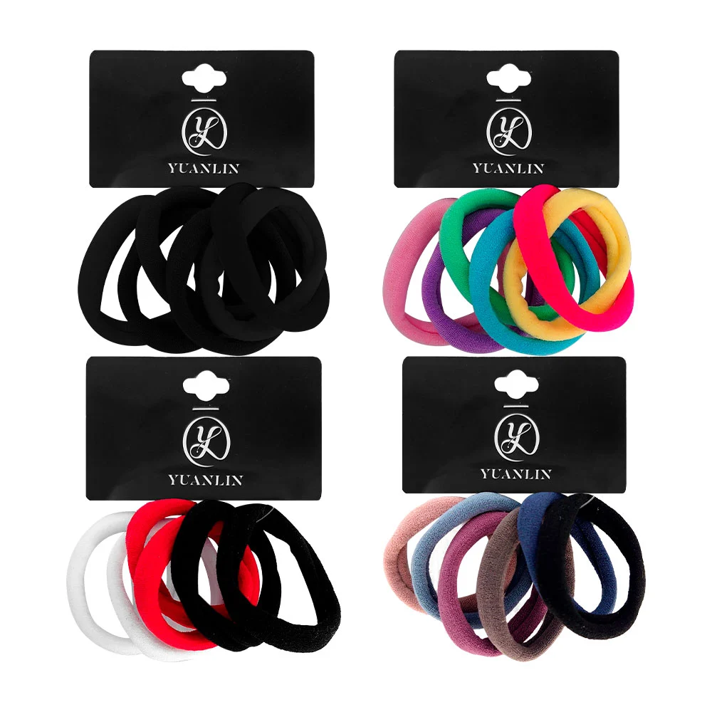 Paquete con 6 ligas / donas medianas para el cabello, variedad de col…