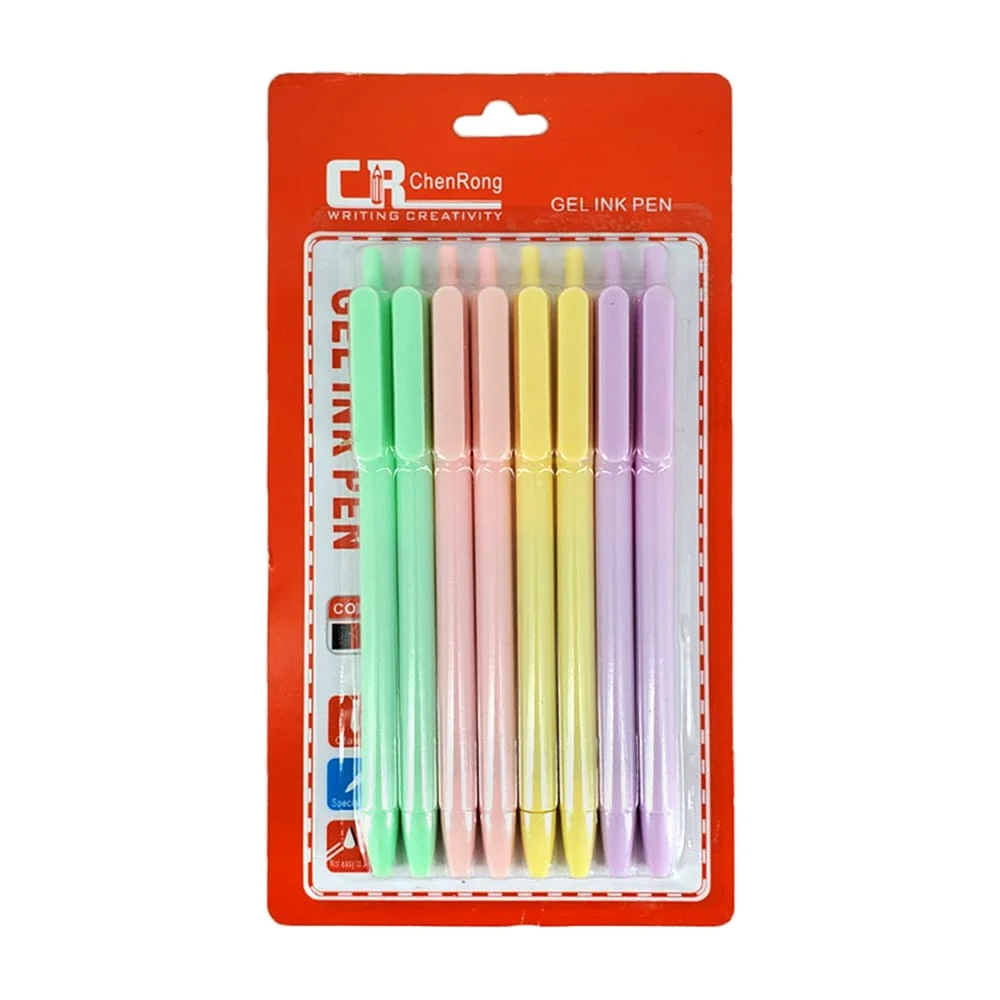 Blíster con 8 plumas bolígrafos de gel, variedad de colores / gel ink…