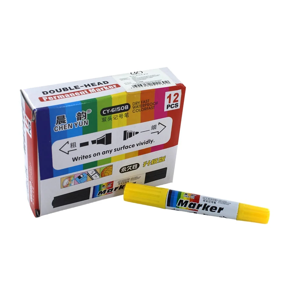 Caja con 12 marcadores chen yun doble punta de colores / cy-6150b