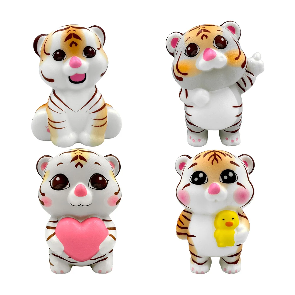 Juguete squeeze antiestrés en forma de tigre kawaii, variedad de form…
