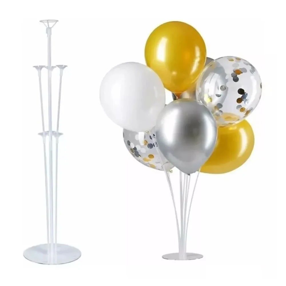 Set 7 pzas de bases para globos con popotes transparentes de diferent…