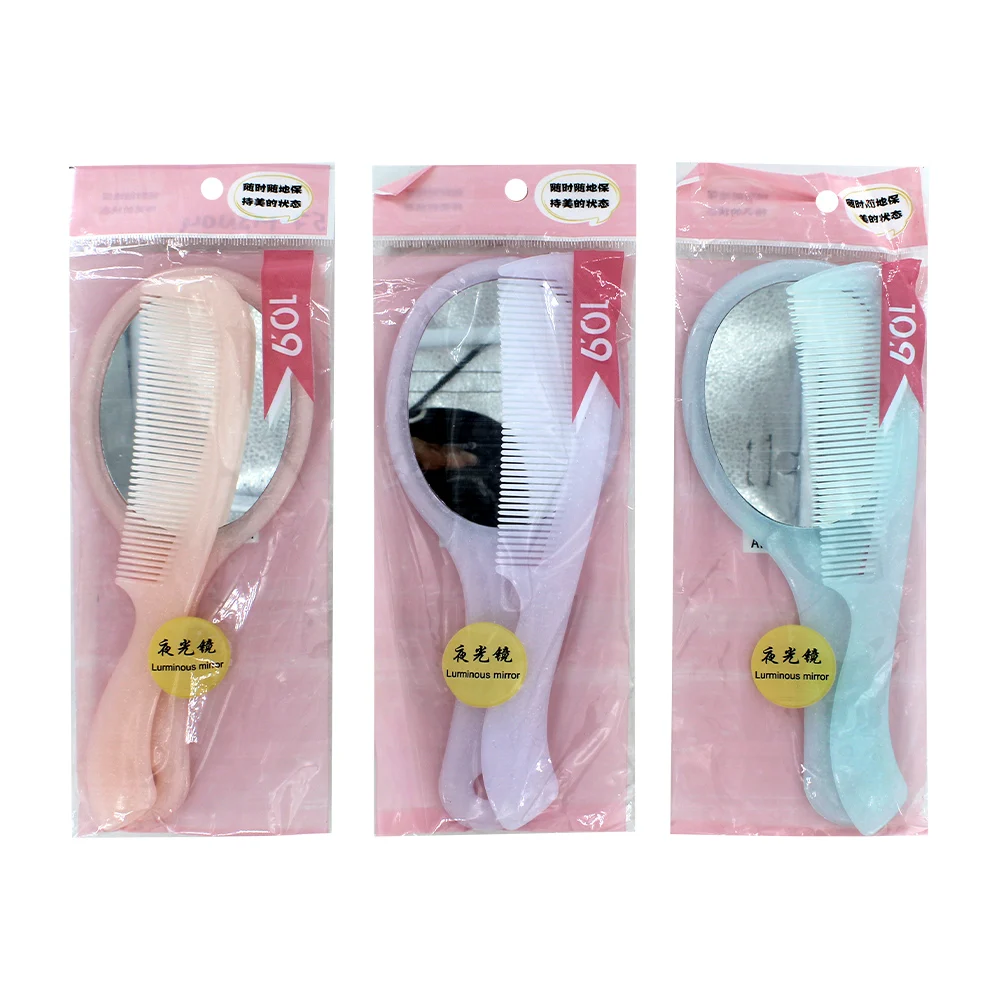 Kit con espejo y peine de plástico con efecto de diamantina, variedad…