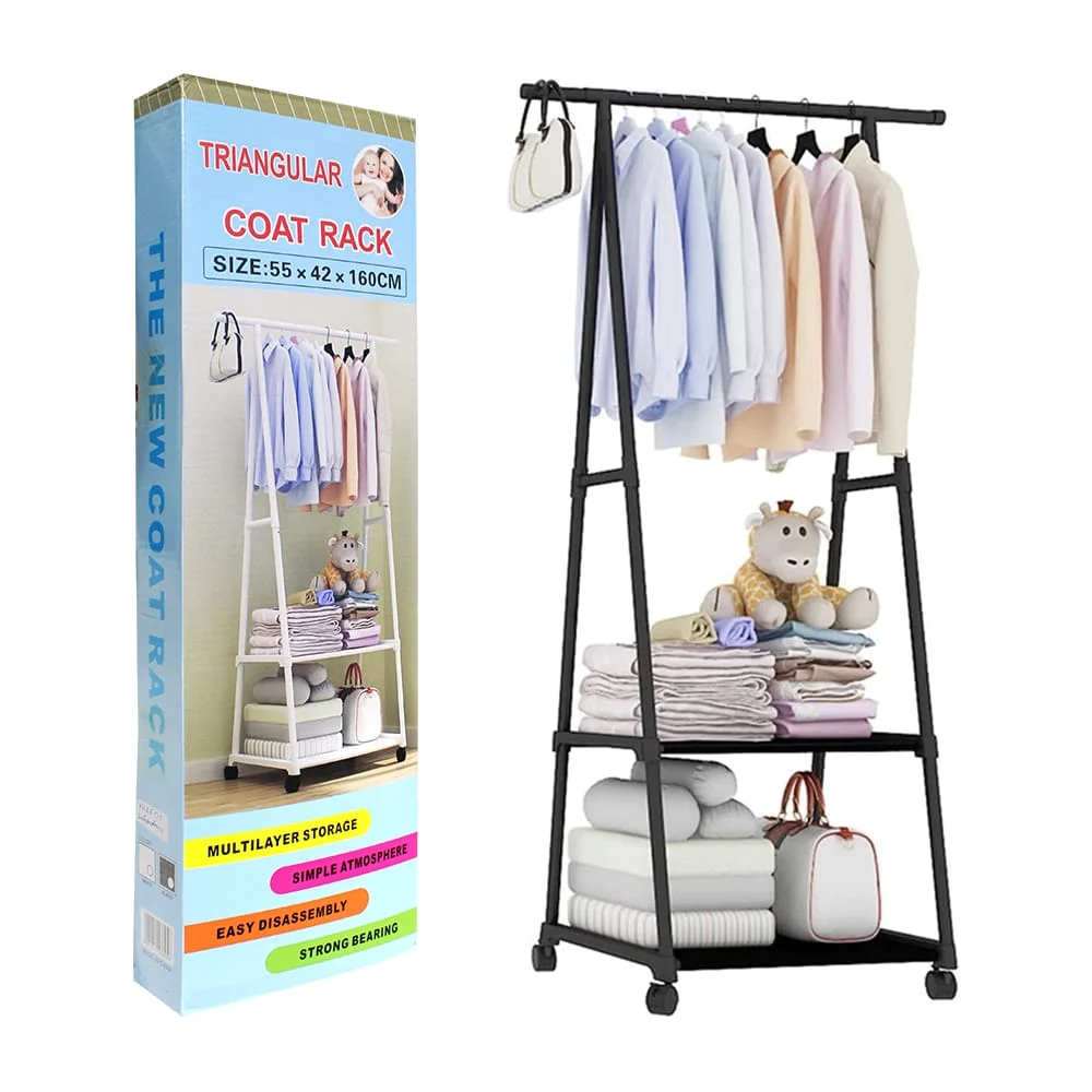Closet organizador multifuncional con 2 niveles, rueditas y perchero …