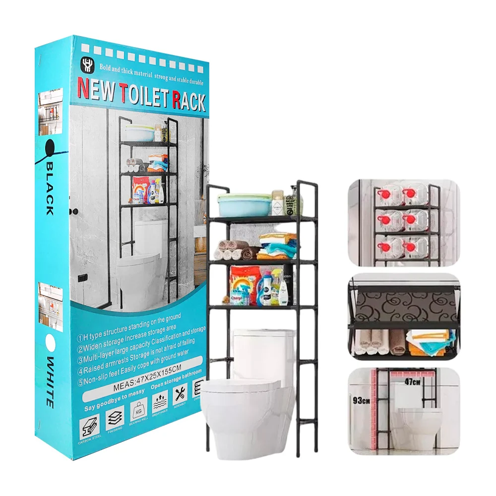 Organizador estante armable multifuncional de 3 niveles para baño, 47…