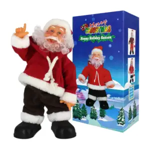 Adorno navideño con diseño de santa claus bailarín + sonido y movimie…