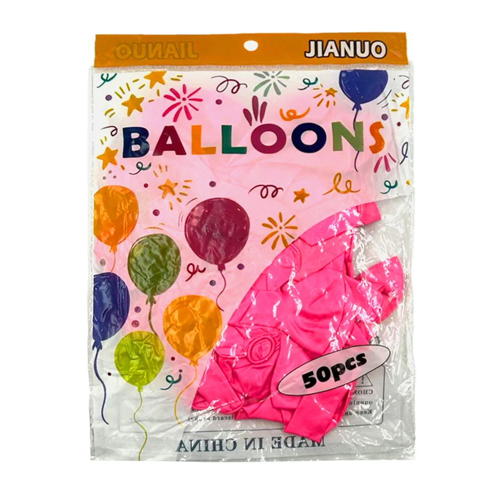 Paquete con 50 globos de látex jianuo en color rosa / balloons / yong…