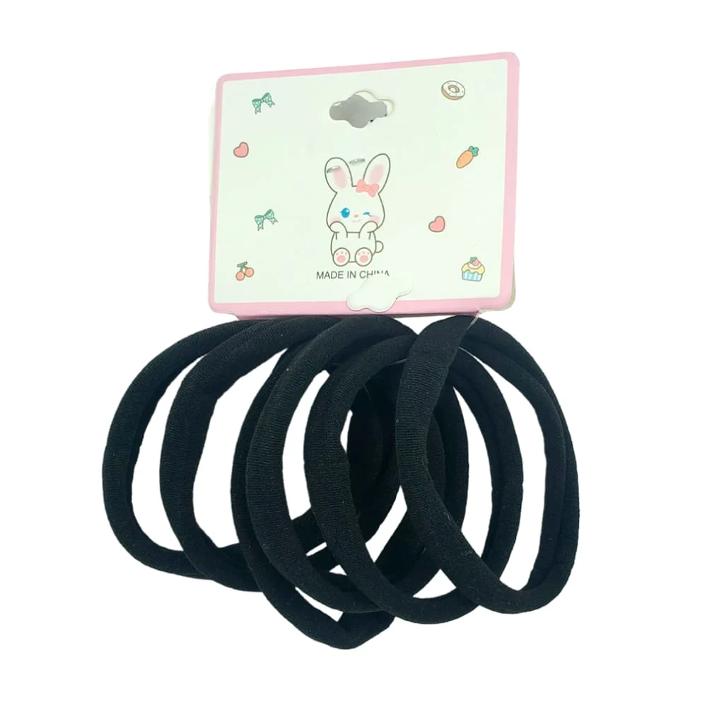 Paquete con 6 donas ligas lisas grandes para el cabello, variedad de …