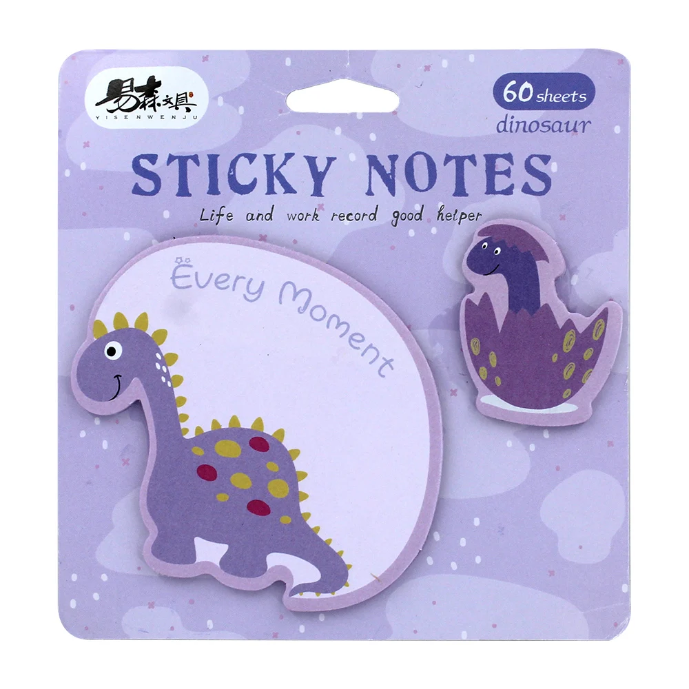 Blíster post it notas adhesivas con 2 diseños de dinosaurio, variedad…