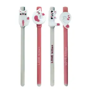 Pluma love kitten con decoración de gato y punta de 0.5mm, variedad d…