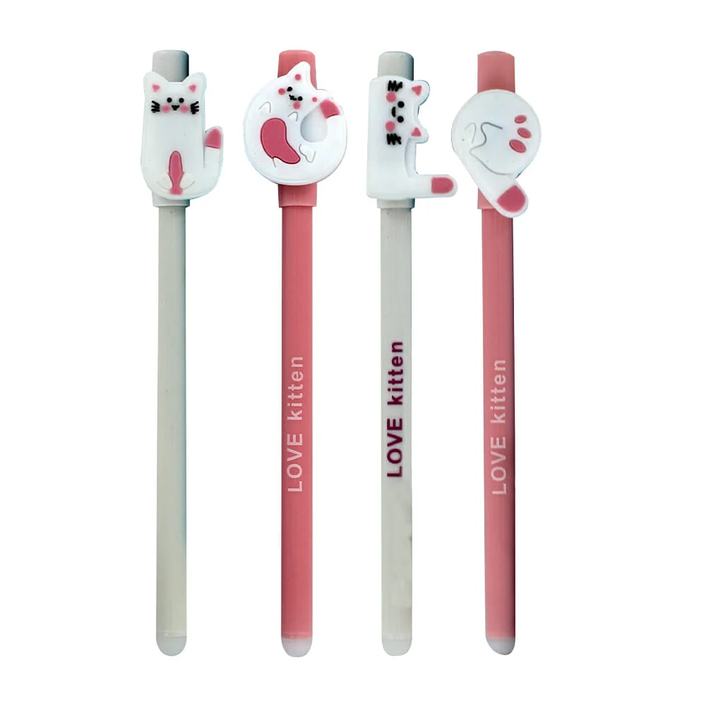 Pluma love kitten con decoración de gato y punta de 0.5mm, variedad d…