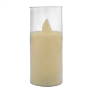 Lámpara pequeña tipo vela de plástico con luz led cálida, 9x3.5cm apr…