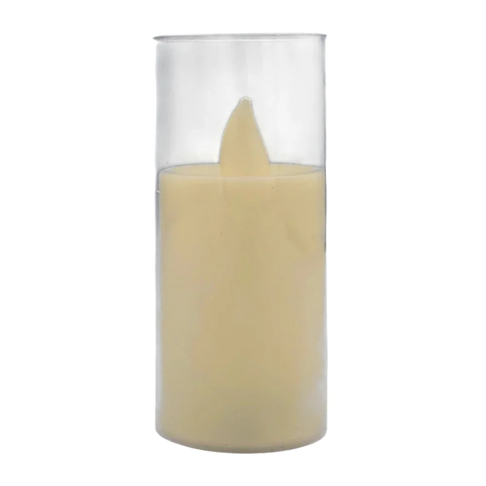 Lámpara pequeña tipo vela de plástico con luz led cálida, 9x3.5cm apr…