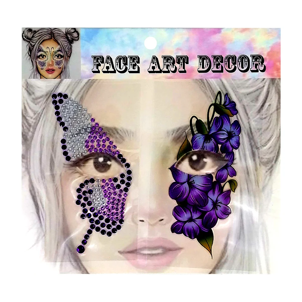 1pza Plantilla de pedrería adhesivas + sticker para maquillaje con di…