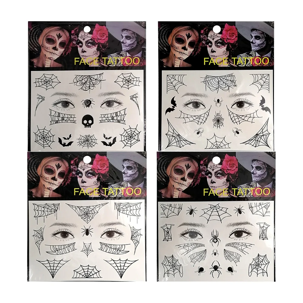 1pza Plantilla de tatuajes temporales faciales con diseño de telaraña…