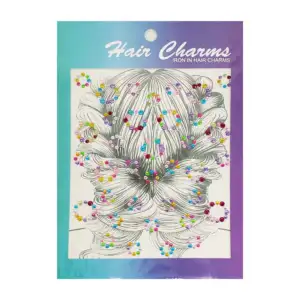 1pza Planilla con pedrería adhesiva para decoración del cabello, vari…