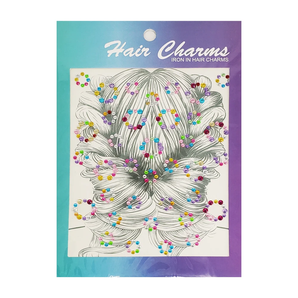 1pza Planilla con pedrería adhesiva para decoración del cabello, vari…