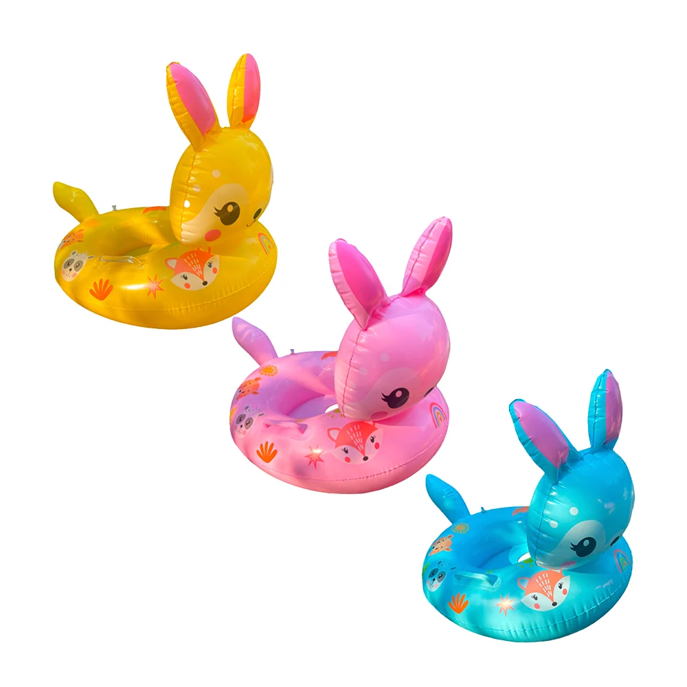 Salvavidas inflable con forma de conejo para bebé con asas, 75cm, var…