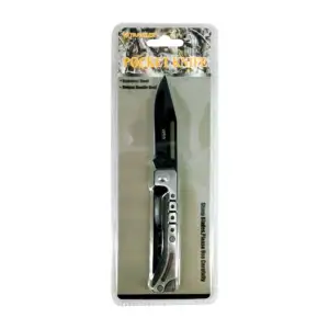 Navaja táctica de cuchilla recta traveler en color negro con plata / …