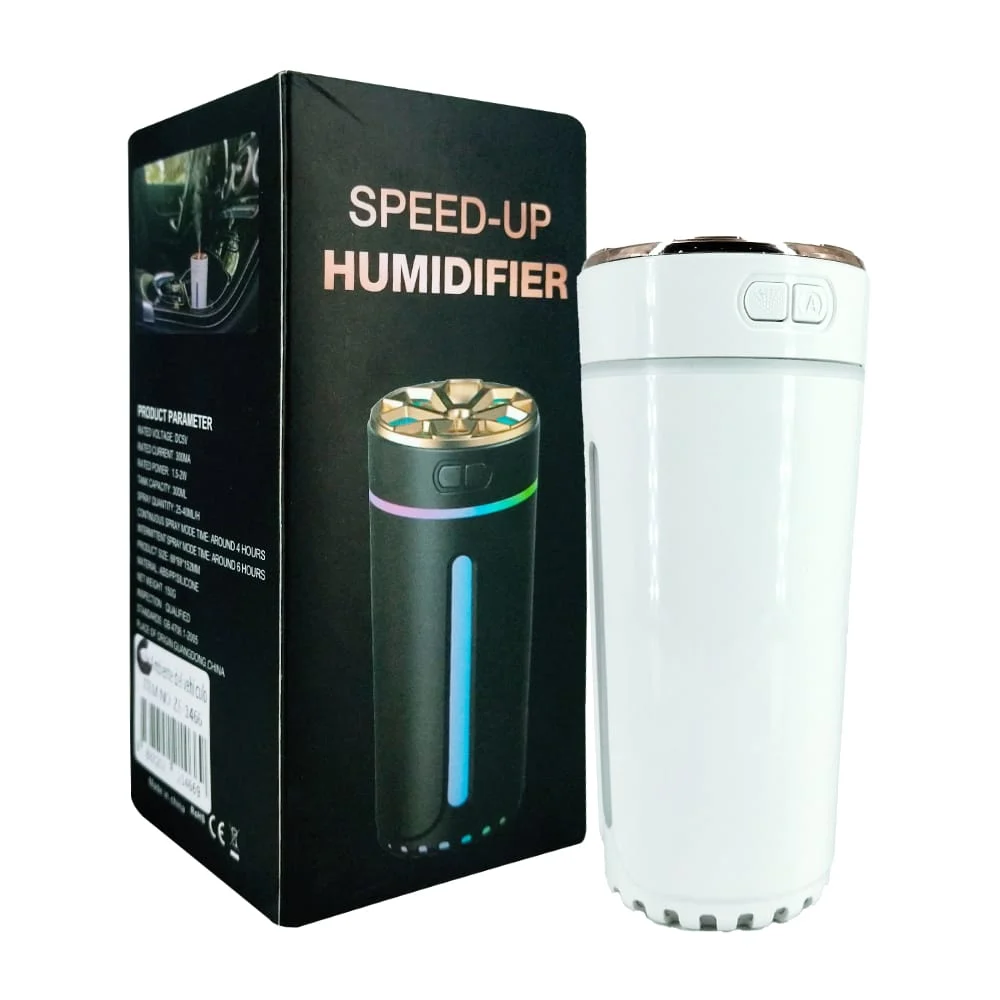 Humidificador para carro automóvil en forma cilíndrica con luz y entr…