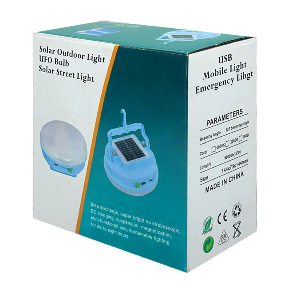 Lámpara led recargable multifuncional con luz de emergencia y panel s…