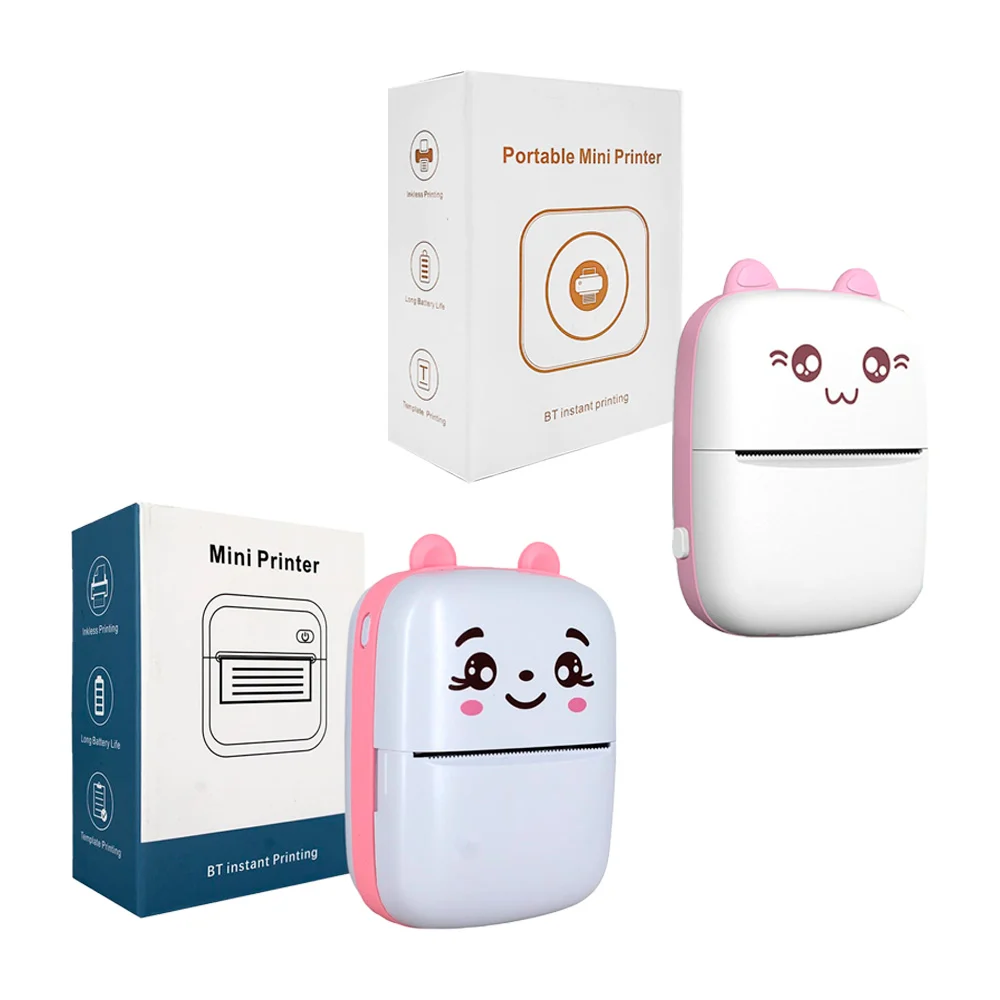 Mini impresora térmica portátil bluetooth en forma de gato, variedad de colores / portable mini printer / dyj-8221