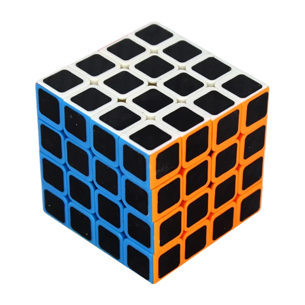 Cubo rubik 4x4 con 6 caras, bordes de colores y cuadros negros / zj-1…