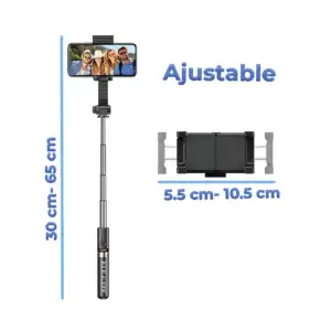 Bastón selfie stick ajustable con tripie y estabilizador para smarth …