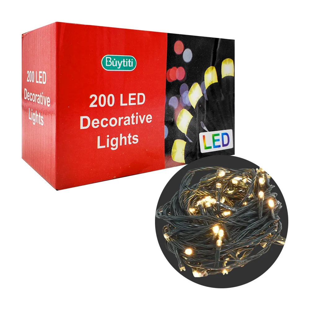 Serie de cable verde buytiti con 200 luces led en tono cálido / zsd-0…