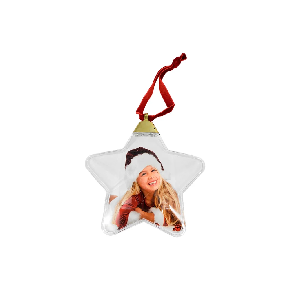 Portarretrato colgante chico con diseño de estrella navideña, 9cm / m…