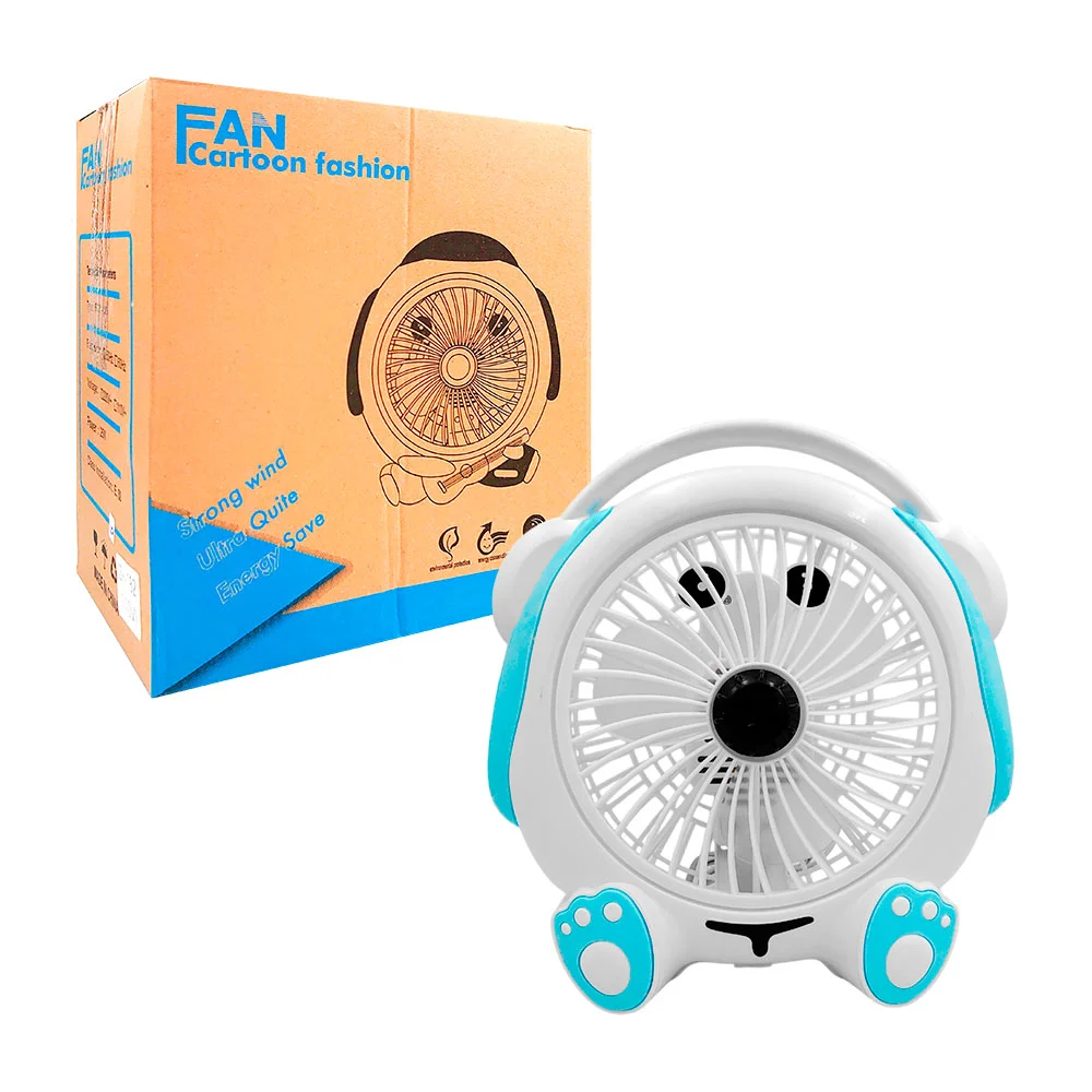 Ventilador de plástico con diseño de animal, 2 velocidades y 3 aspas,…