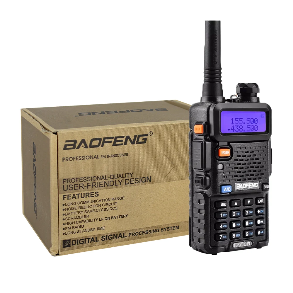 Radio walkie talkie con pantalla digital, 19 teclas + auricular y car…