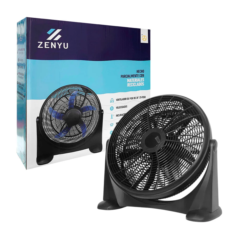 Ventilador de piso de 20 pulgadas con 3 velocidades, inclinación y mo…