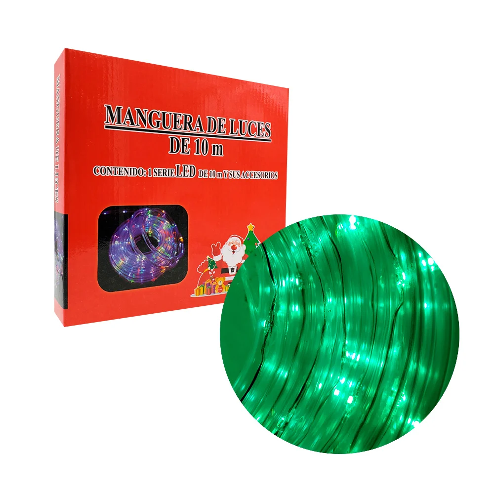 Manguera led de 10 metros en color verde para decoración navideña / z…