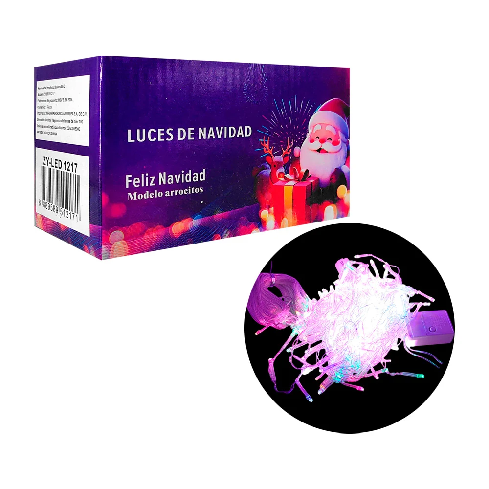 Serie de luces multicolor con diseño tipo cascada para decoración de …